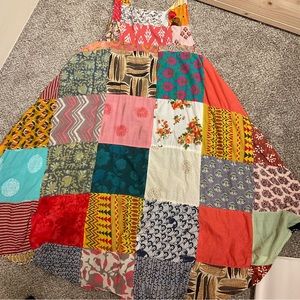 Long flowing patchwork dress, beautiful, one size, EUC
